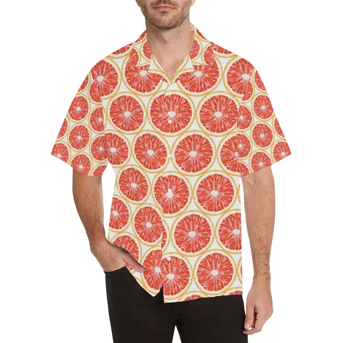 Sliced Grapefruit Pattern Men’S All Over Print Hawaiian Aloha Shirts Aloha Shirts