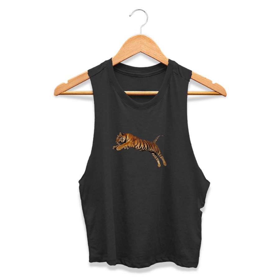 Tiger Color Animals Kesneller CPY Womans Crop Tanktop Tee