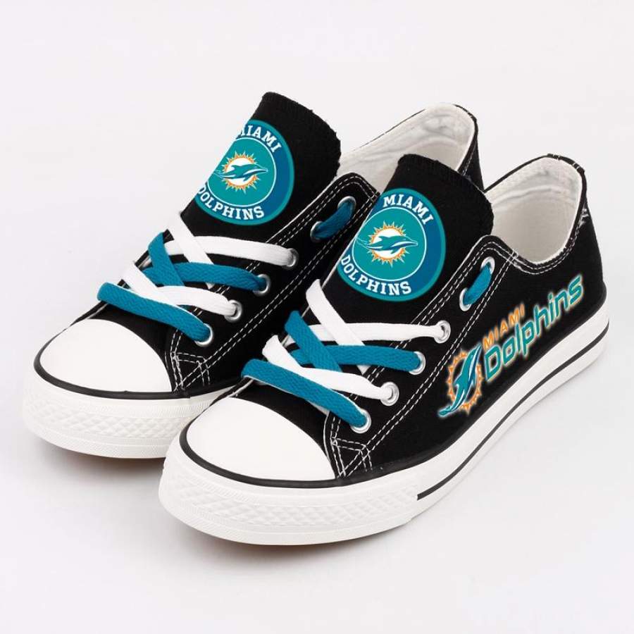 Miami Dolphins Color Shoes Low Top Canvas Shoes