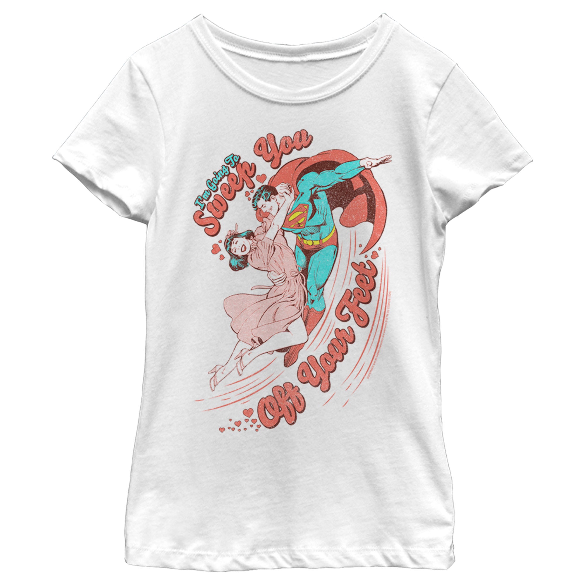 Girl’S Superman Valentine’S Day Sweep You Off Your Feet T-Shirt