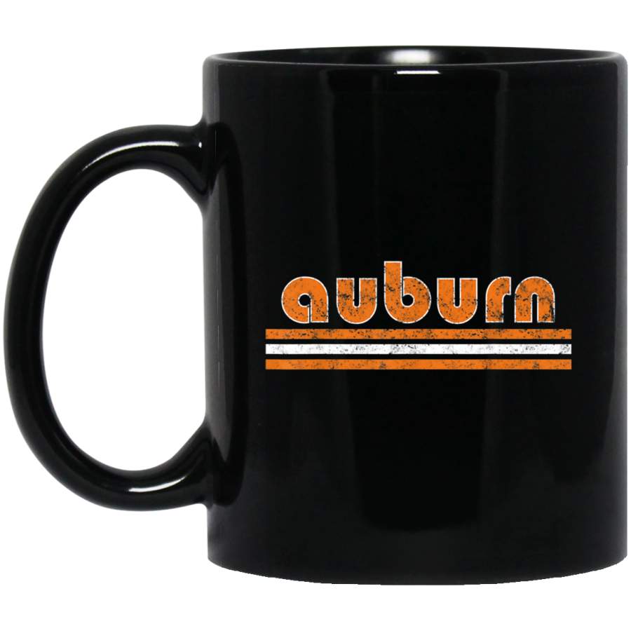 Vintage Auburn Football Retro Three Stripe Weathered Mug 11 oz 15 oz Black Mug