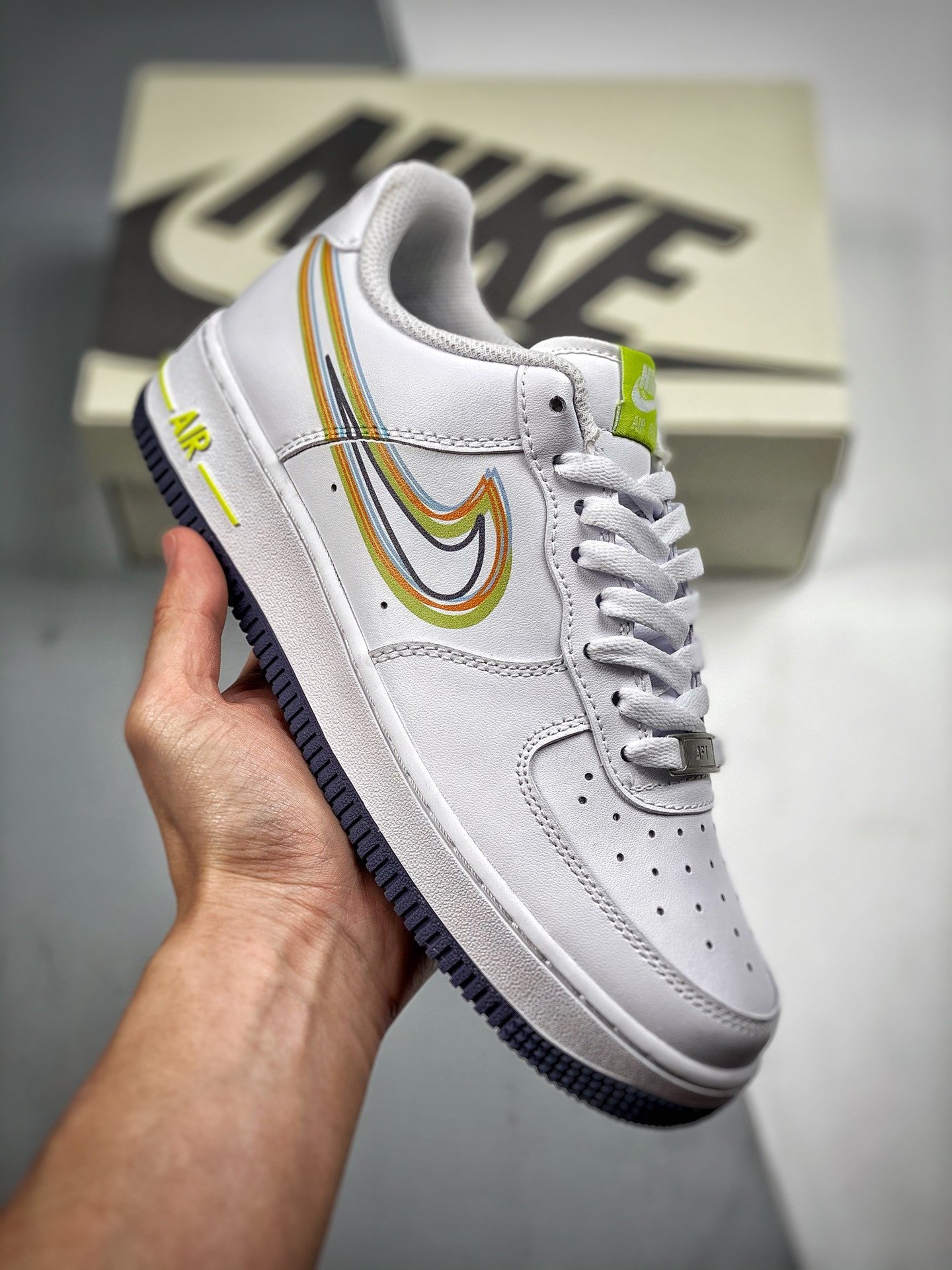 Custom Nike Air Force 1 Multi Swoosh White 5341025