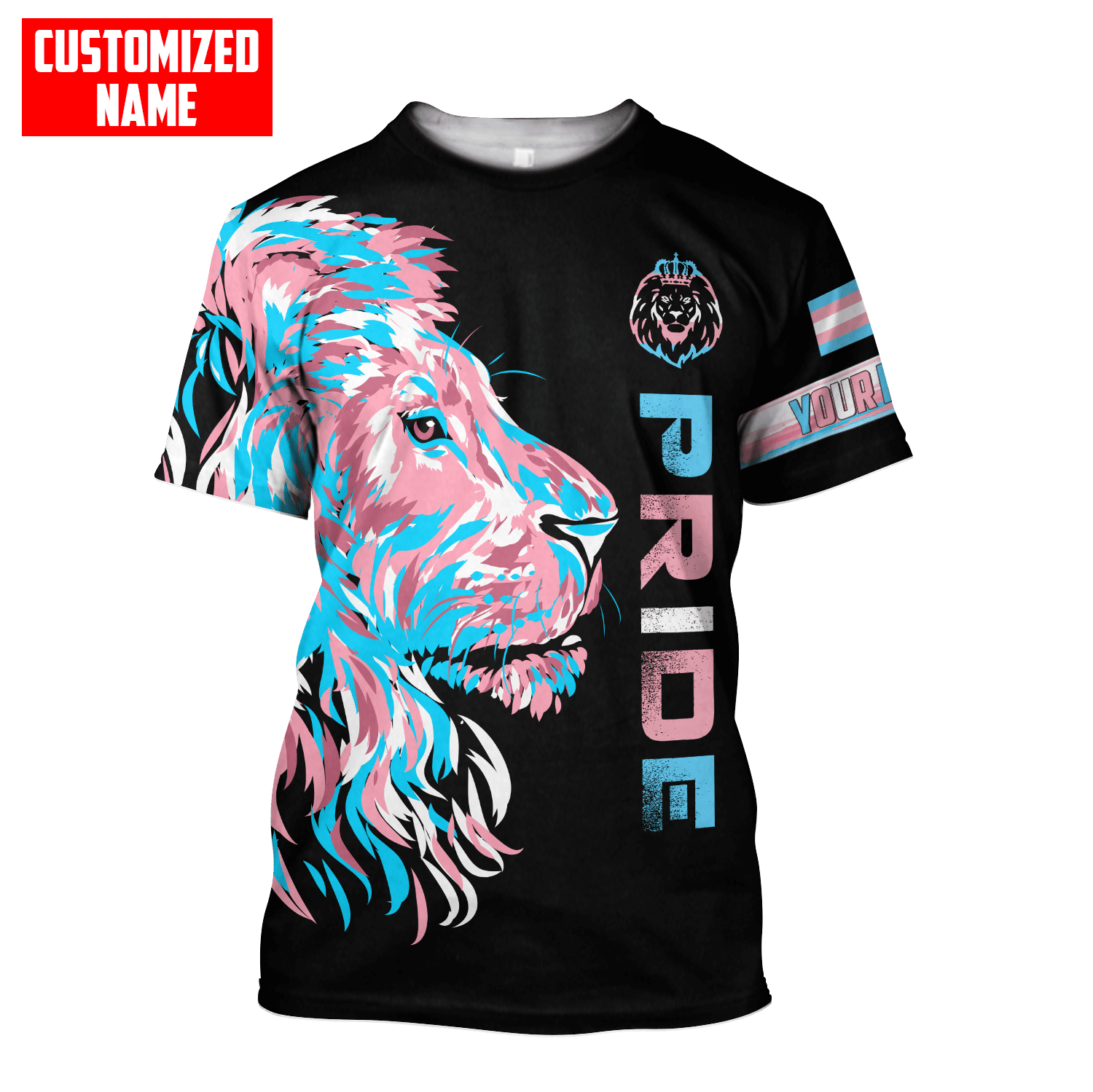 Tmarc Tee Personalized Lgbt Lion Pride Transgender Black 3D Unisex Shirt