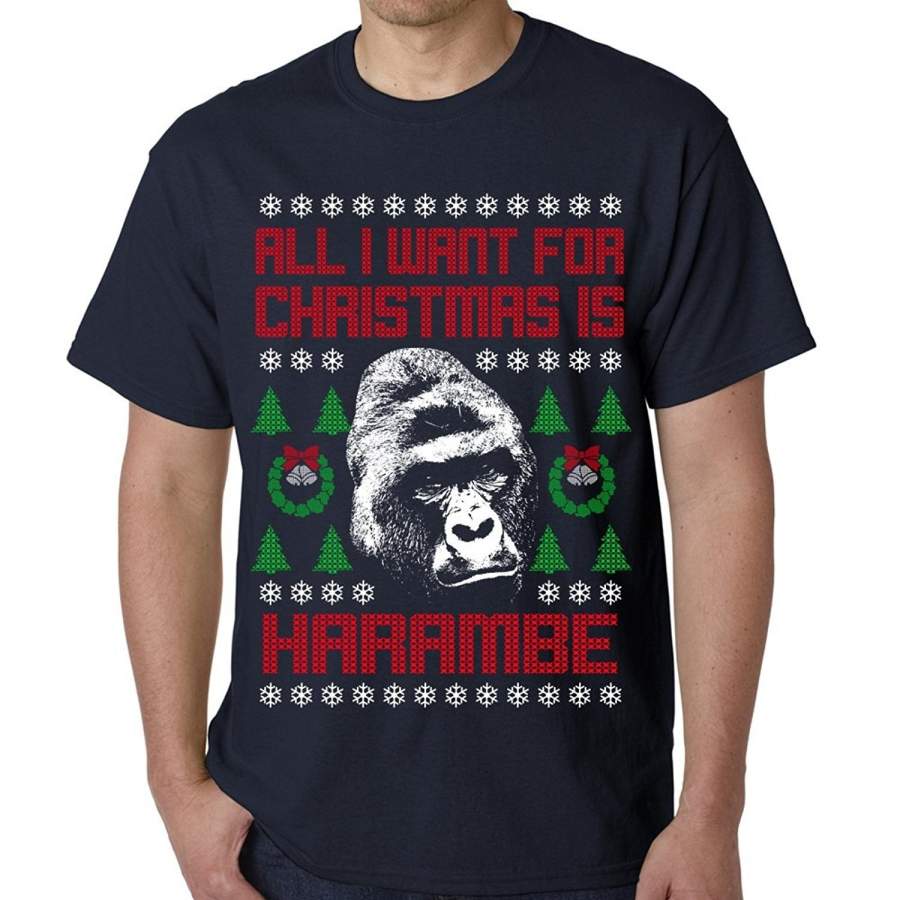 All I Want For Christmas Is Harambe Ugly Christmas Sweater T-Shirt