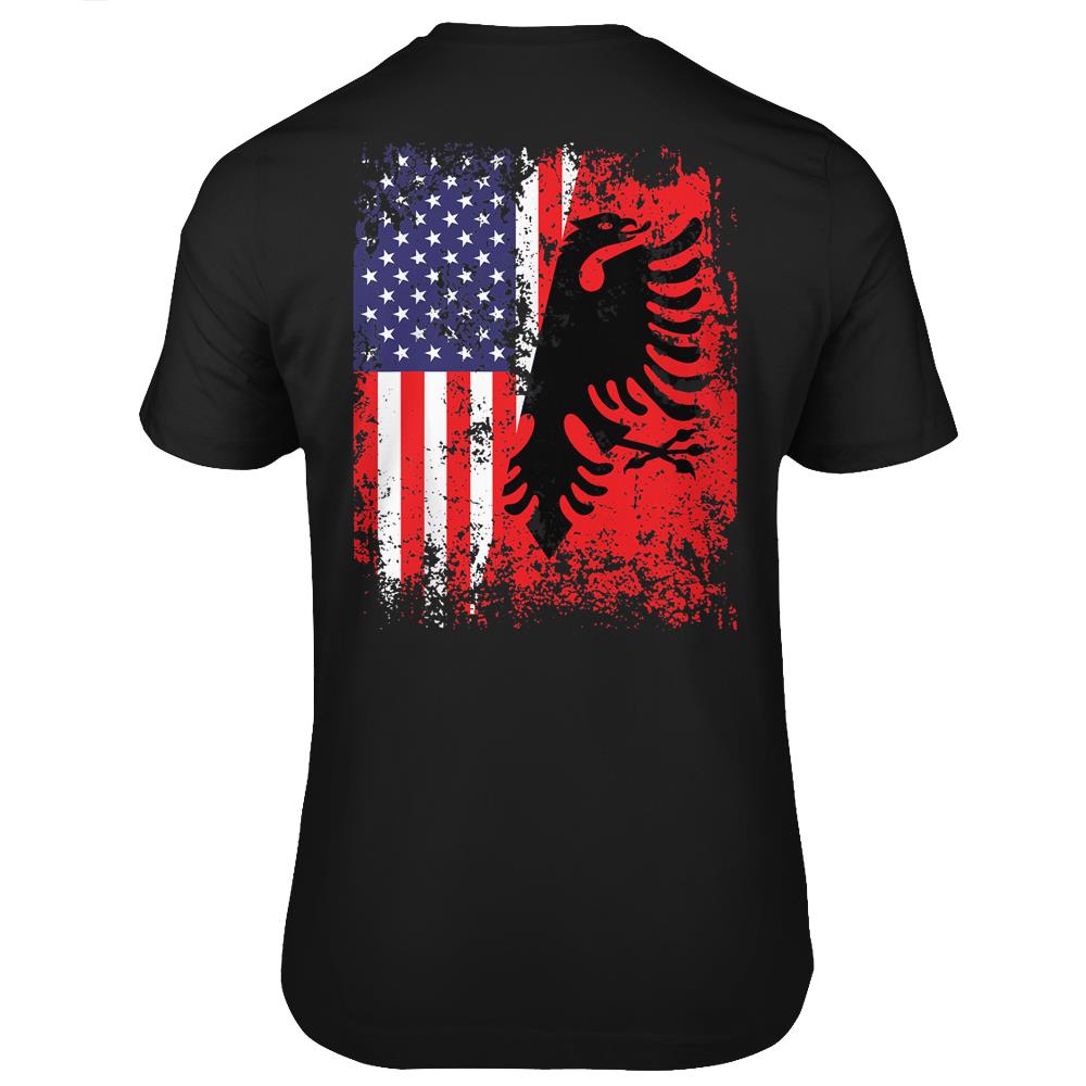 Albanian American Flag Gift Patriotic Usa Albania Flag T Shirts Print On Back