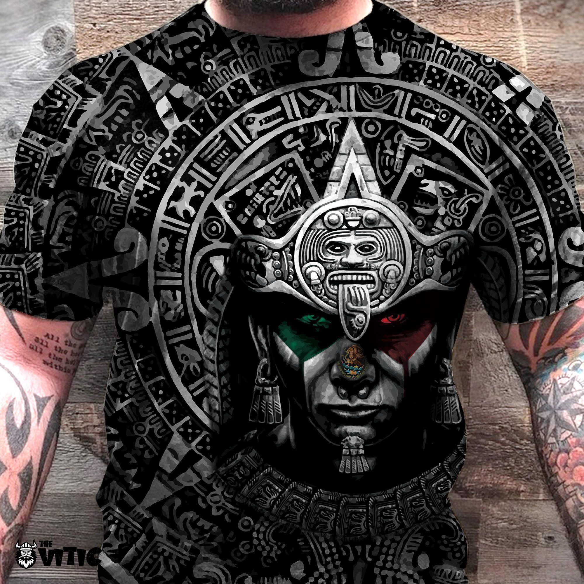 3D All Over Aztec Warrior Mexican Hoodie DQH1903