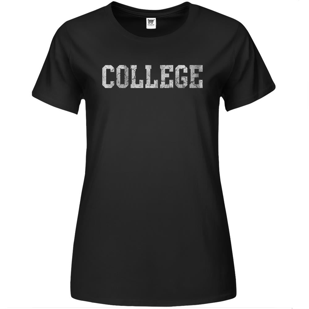 Retro College Funny T-Shirt Graduation Premium Womens T Shirts