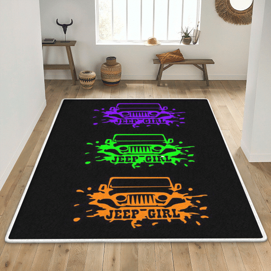 Jeep Area Rug Living Room, Jeep Girl Rug Home Decor Floor Decor