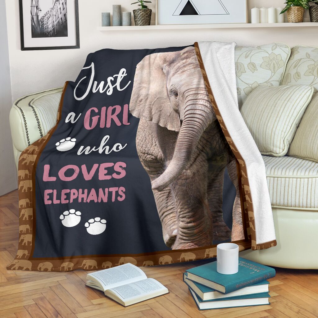 Just A Girl Who Loves Elephants Flecee Fleece Blanket – Quilt Blanket