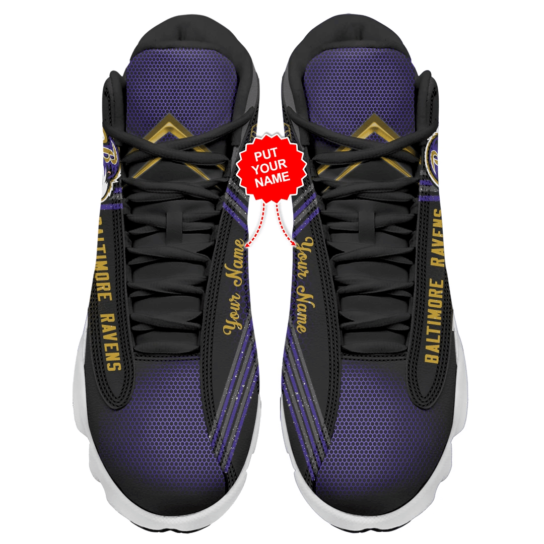 Baltimore Ravens Design Personalized Air Jordan 13 Printing Shoes Sneaker