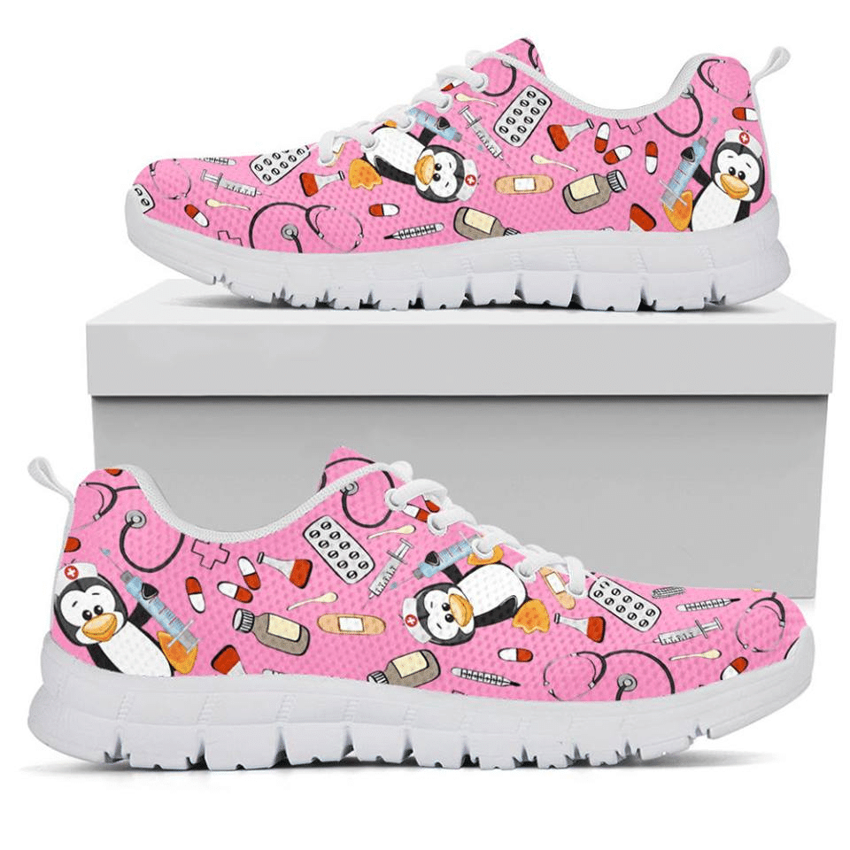 Penguin Doctor medical icon  Shoes Running birthday gift Fashion white Shoes Fly Sneakers TL97