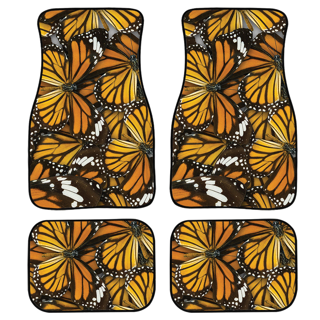 Tiger Monarch Butterfly Pattern Print Front And Back Car Floor Mats, Front Car Mat