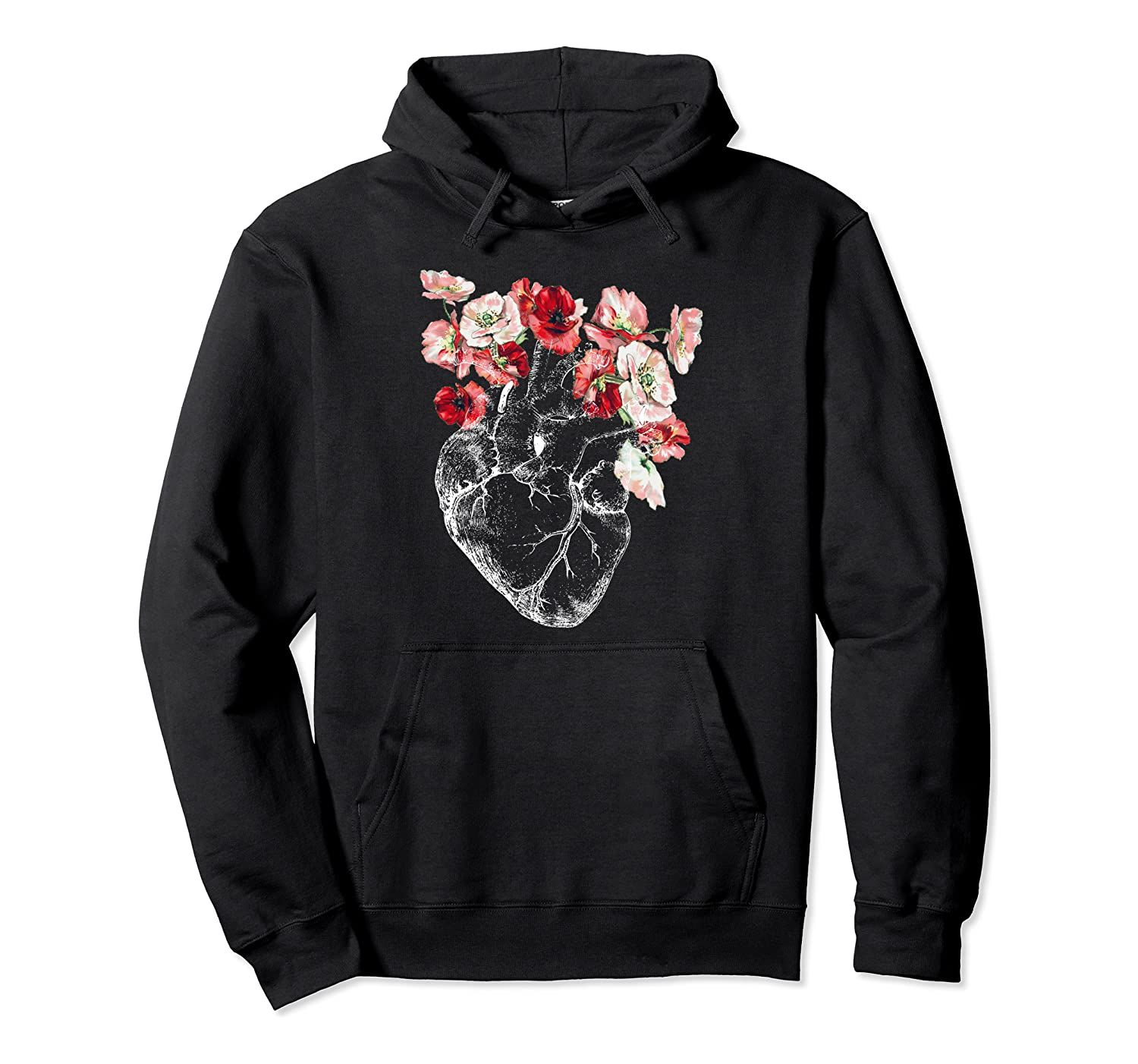 Anatomical Heart and Flowers Hoodie, T-Shirt, Sweatshirt, Tank Top, Racerback, Dolman