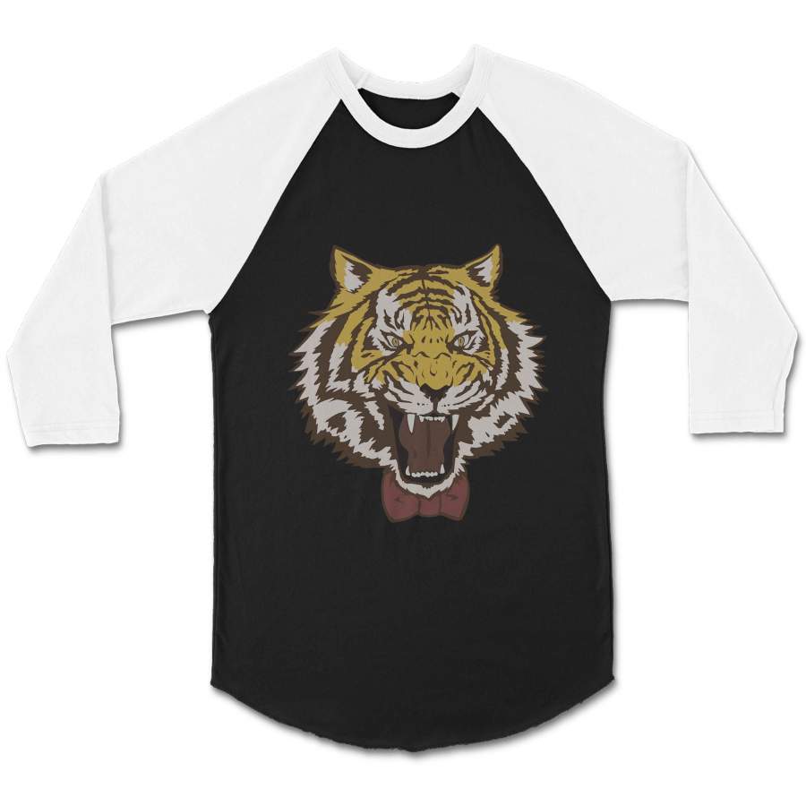 Yuri On Ice Plisetsky Tiger With Bowtie Unisex 3/4 Sleeve Baseball Tee T-Shirt