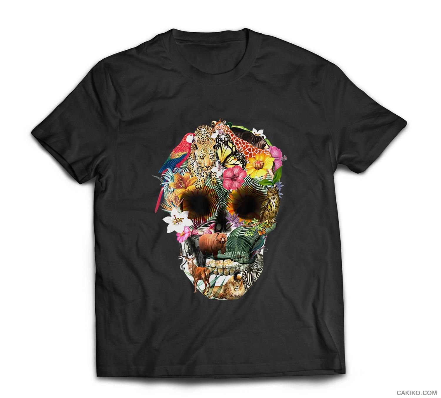 Wild Animal Skull Women Men Jungle Safari Halloween T-Shirt