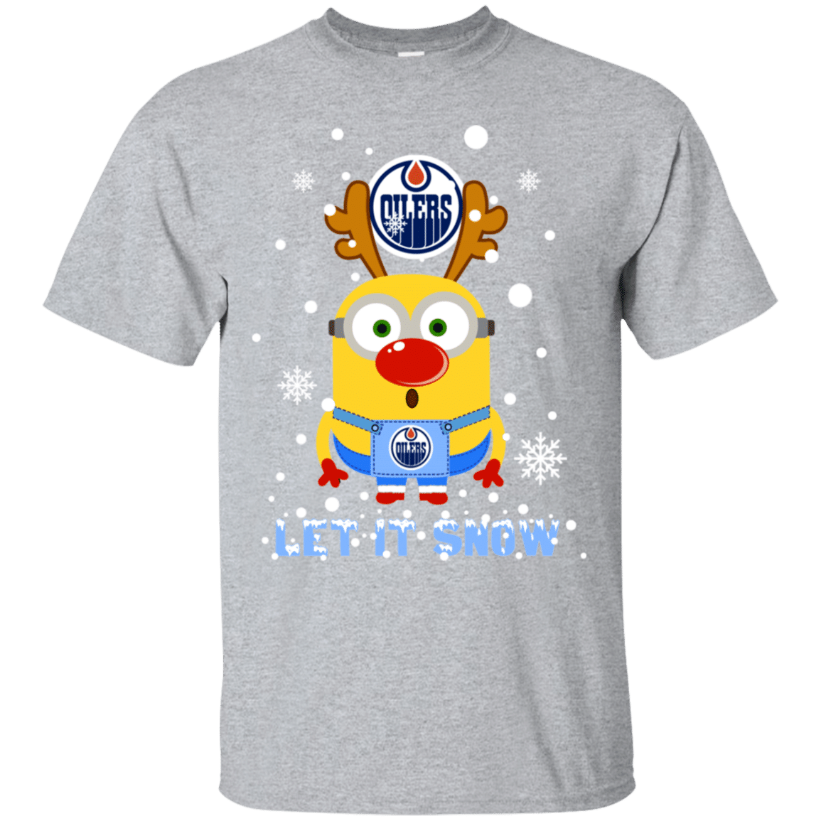 Check out this awesome Minion Edmonton Oilers Ugly Christmas Sweaters Let It Snow Ultra Cotton T-Shirt