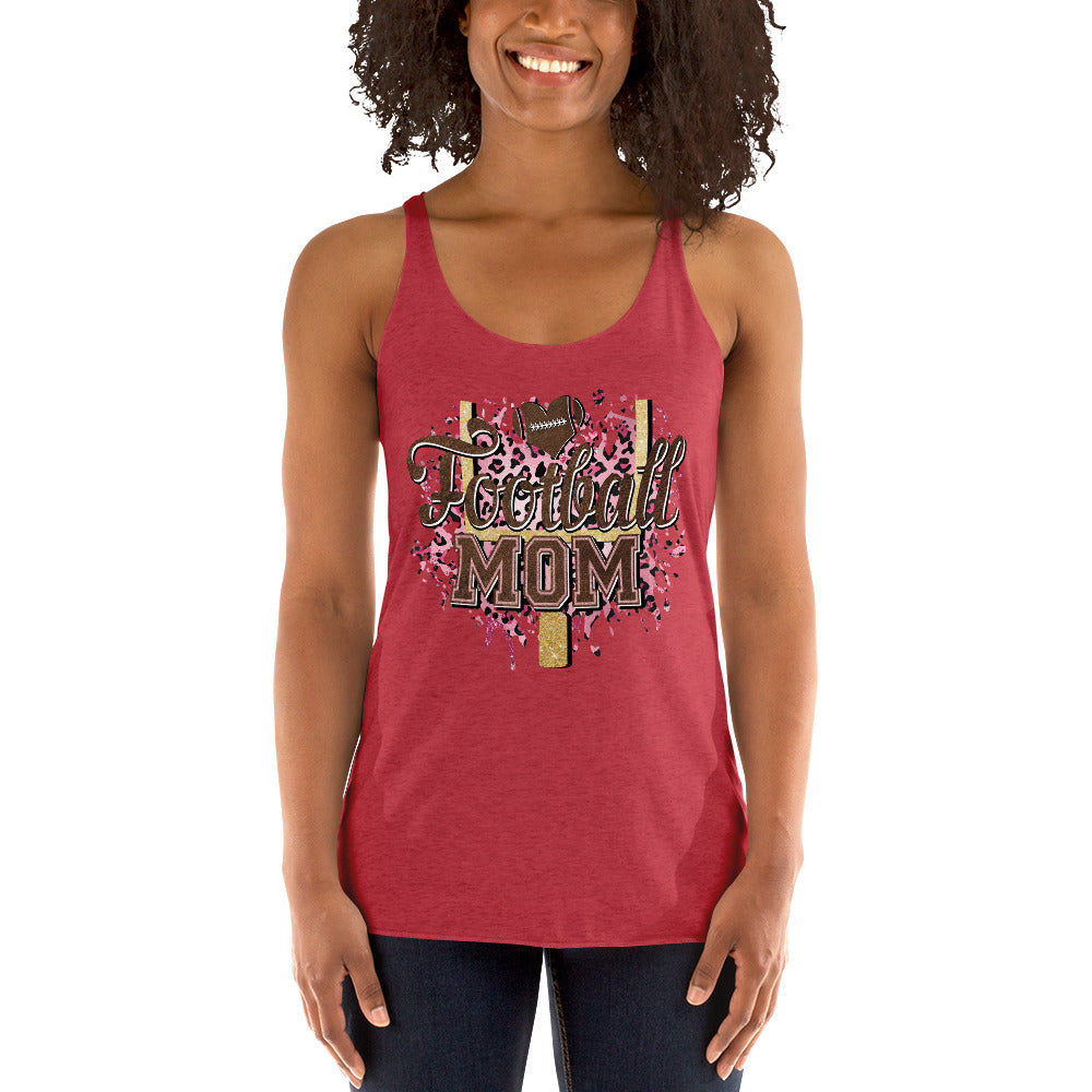 Football Mom Pink Leopard Women’S Racerback Tank