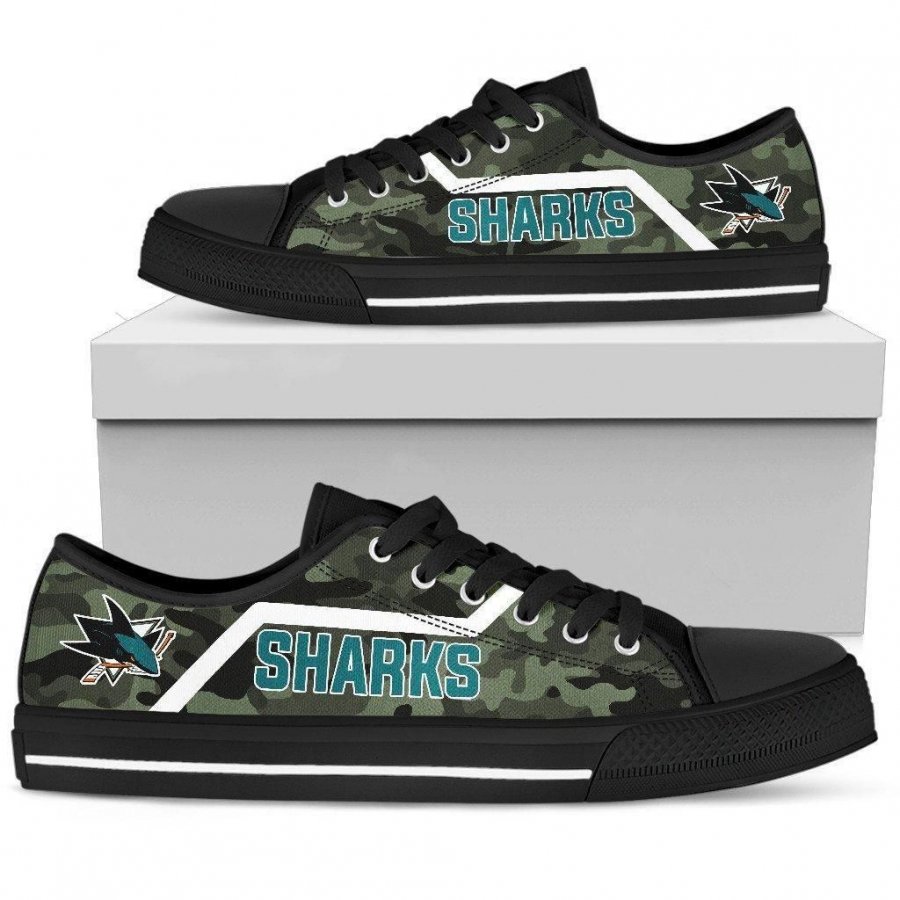 Simple Camo San Jose Sharks Low Top Shoes #745