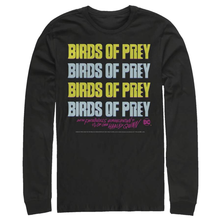 Birds of Prey Men’s Logo Stack  Long Sleeve Shirt