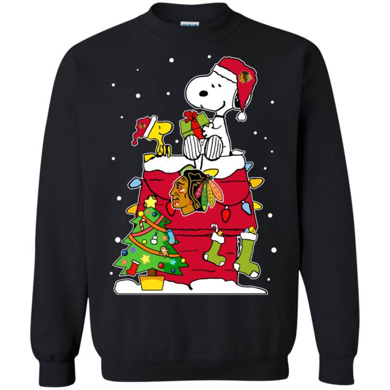 Chicago Blackhawks Snoopy Ugly Christmas Sweaters Shirts