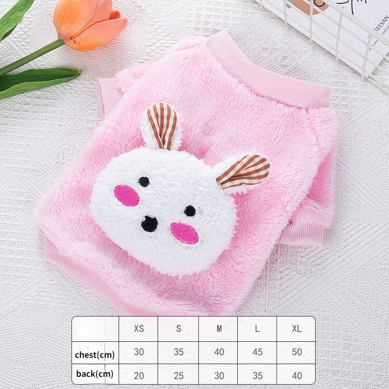 Cute Bunny Dog Cat Sweater Plush Thicken pet T-shirt Winter warm Coat Teddy Pomeranian Small Dog puppy kitten Jacket Pet Clothes alx