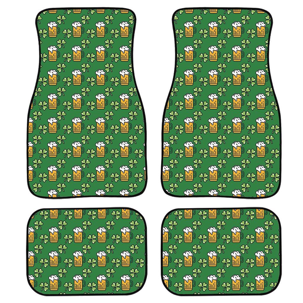 Cute St. Patrick’S Day Pattern Print Front And Back Car Floor Mats, Front Car Mat