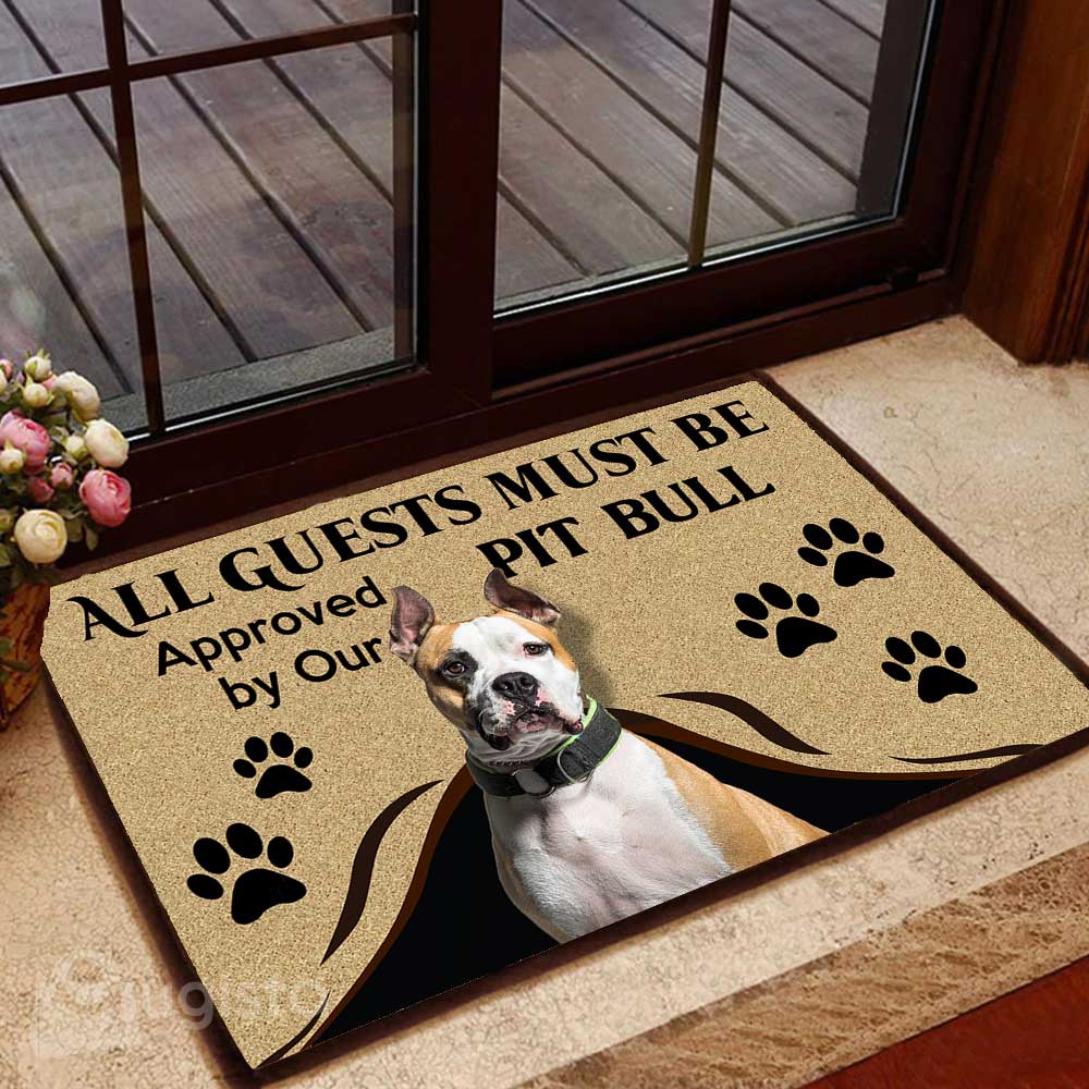 All Guests Must Be Approved By Our Pit Bull 05 All Over Printing Doormat Pre2297