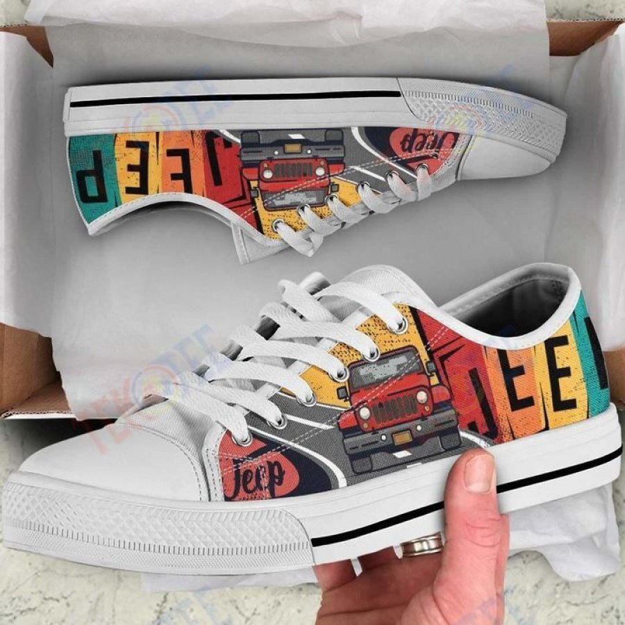 Mens Womens Jeep Christmas Low Top Shoes Custom Print Footwear Converse Sneakers TMT361