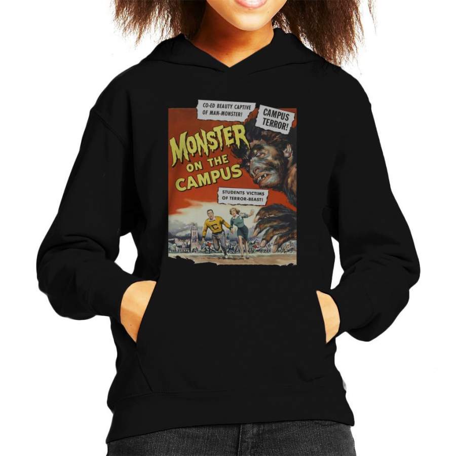 Monster On The Campus Movie Poster Kid’s Hooded Sweatshirt