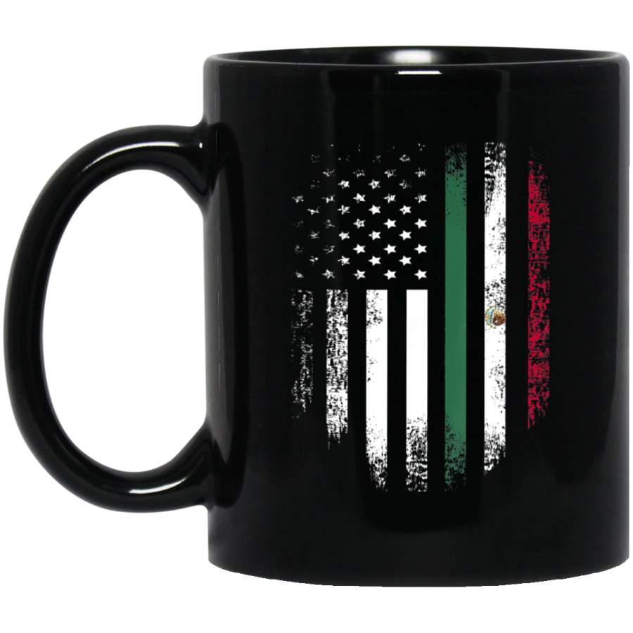 Vintage Mexican Roots American Grown Mexico USA Flag America Coffee Mug