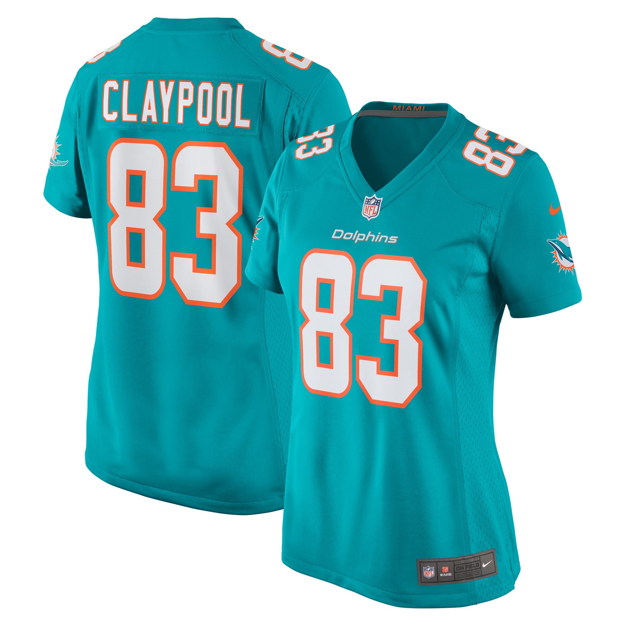 Chase Claypool Miami Dolphins Women's Game Jersey – Aqua