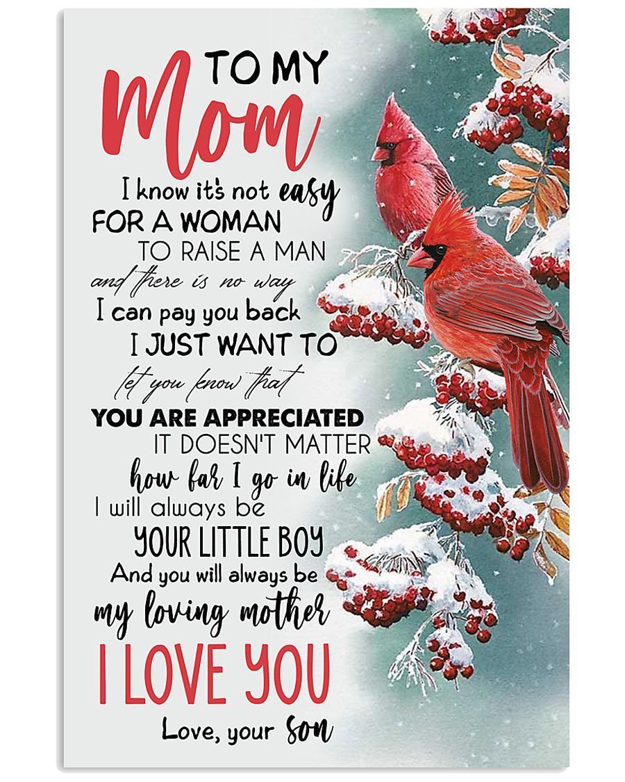 Family You Will Always Be My Loving Mother Lovely Message From Son Gifts For Mom Vertical Poster