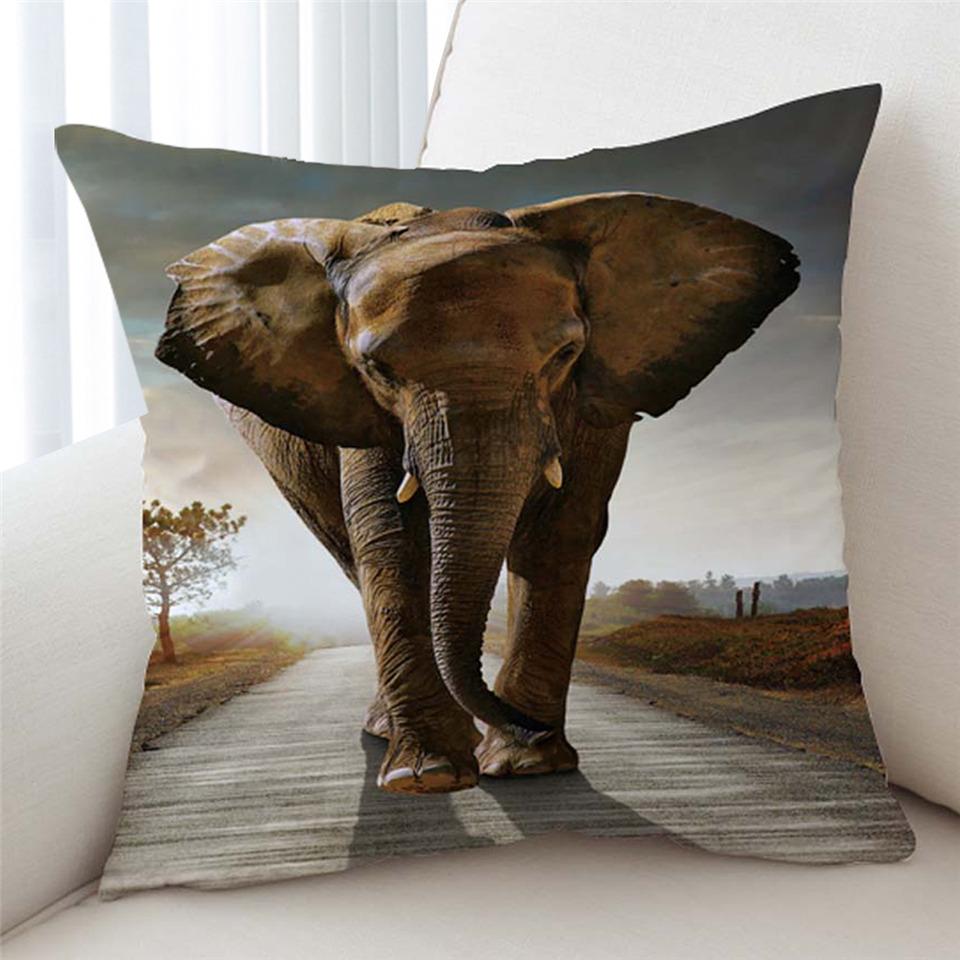 3D African Elephant Cushion Cover