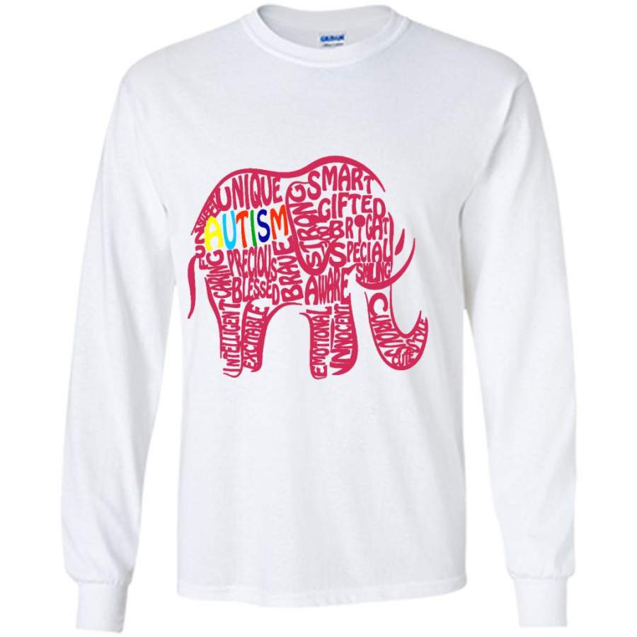 Autism Awareness Elephant 1 – Gildan Long Sleeve Shirt