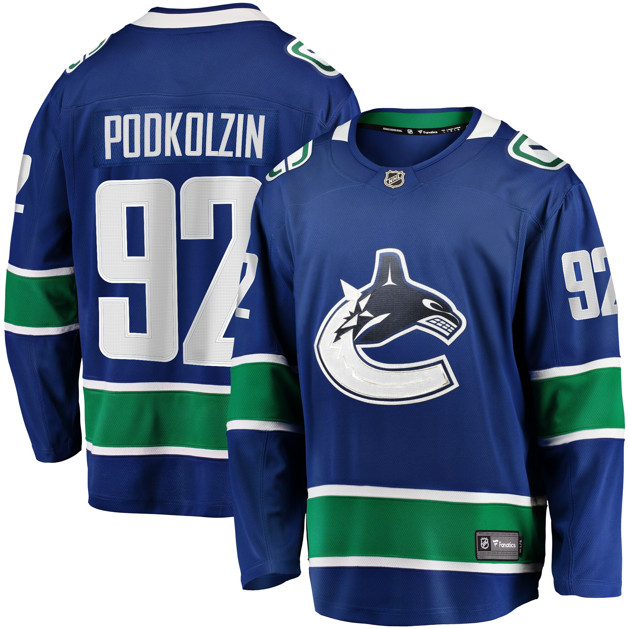 Vasily Podkolzin Vancouver Canucks Branded Home Premier Breakaway Player Jersey – Blue