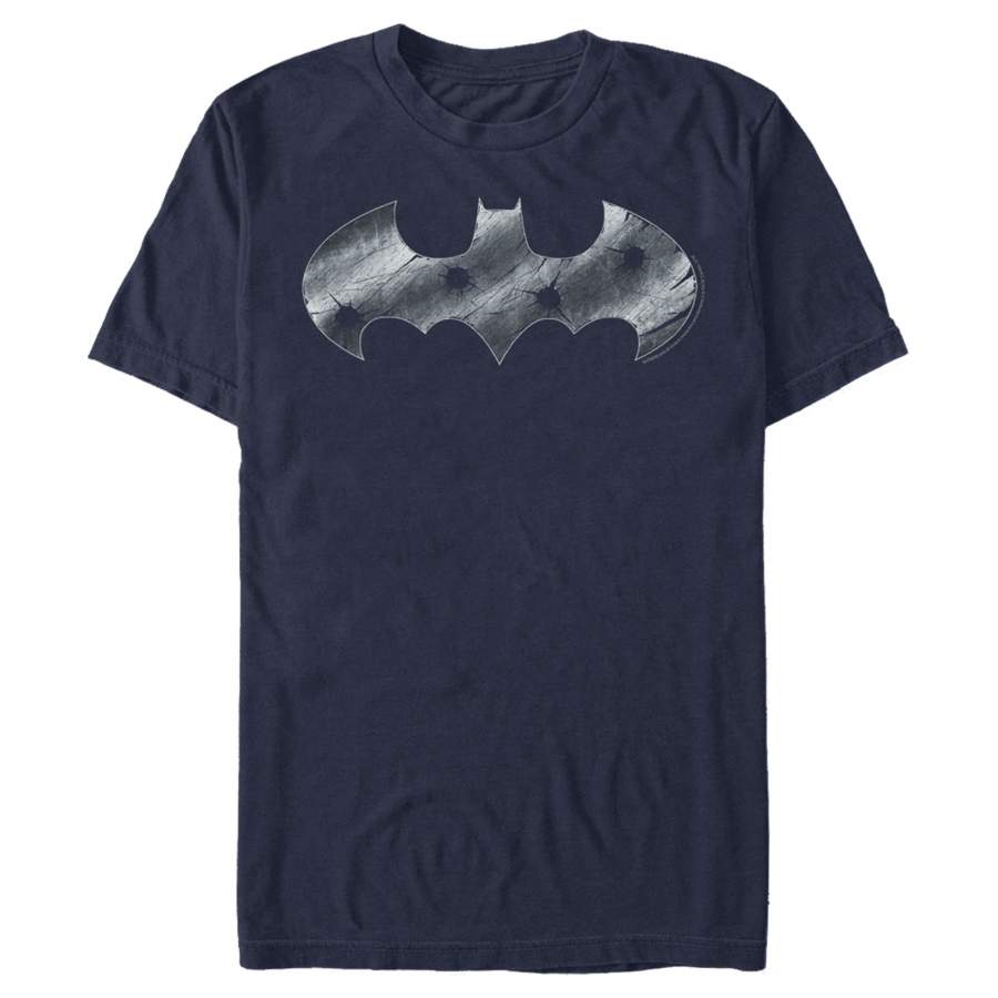 Batman Men’s Steel Scars Logo  T Shirt