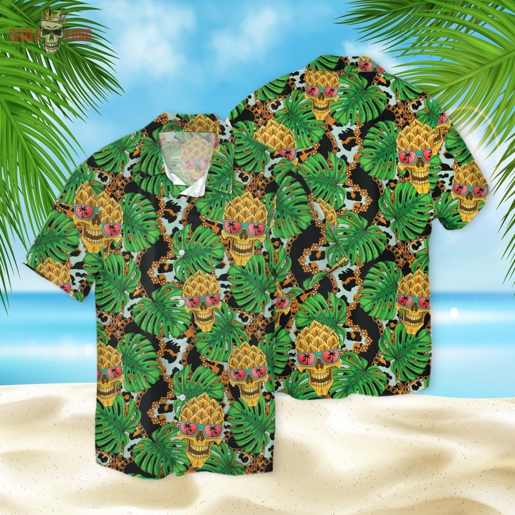 Skull Seamless Pattern Hawaii Shirt Ha75302