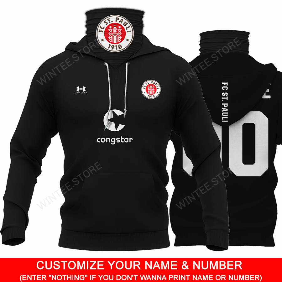 17FCStPauli001 |HoodieMask| CUSTOMIZE YOUR NAME & NUMBER | HOT SALE 3D PRINTED