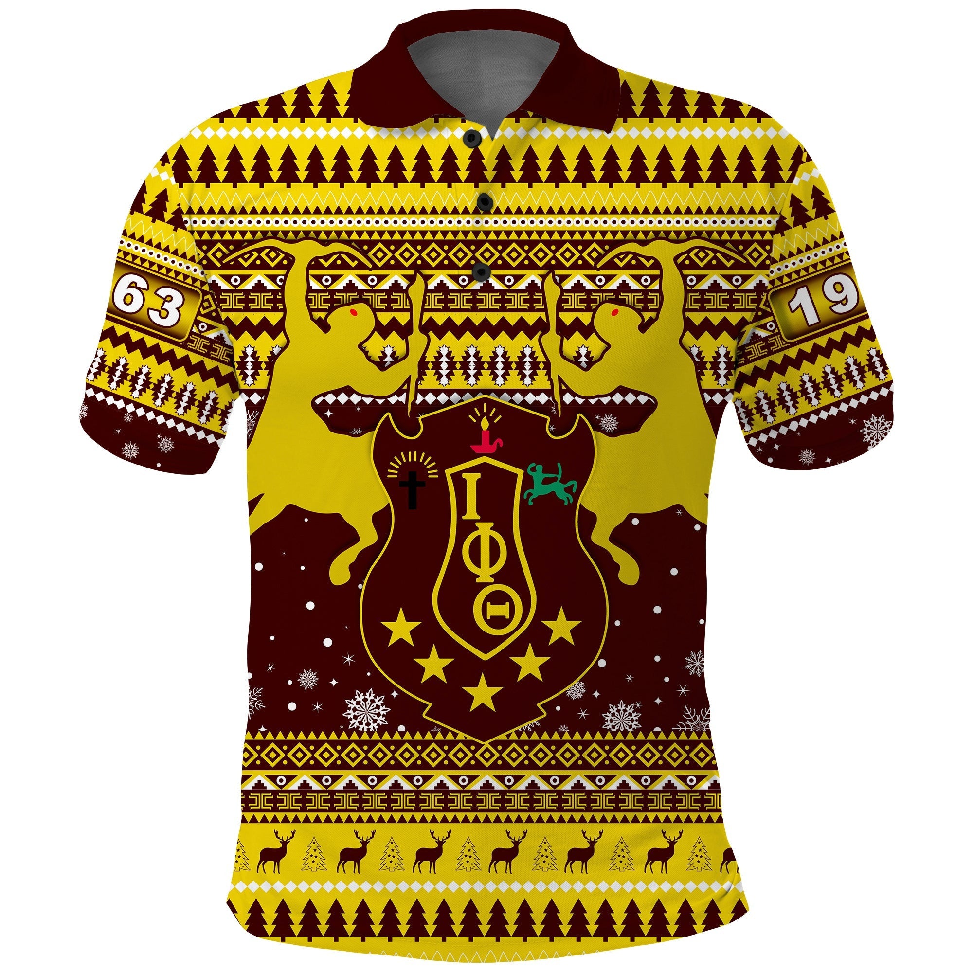 Fraternity Polo – Iota Phi Theta Christmas Polo Shirt African Pattern