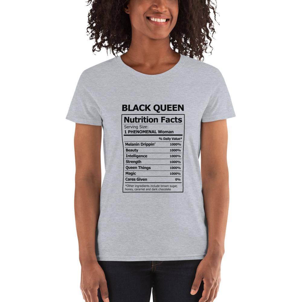 Black Queen Nutritional Facts – Women’S Short Sleeve T-Shirt