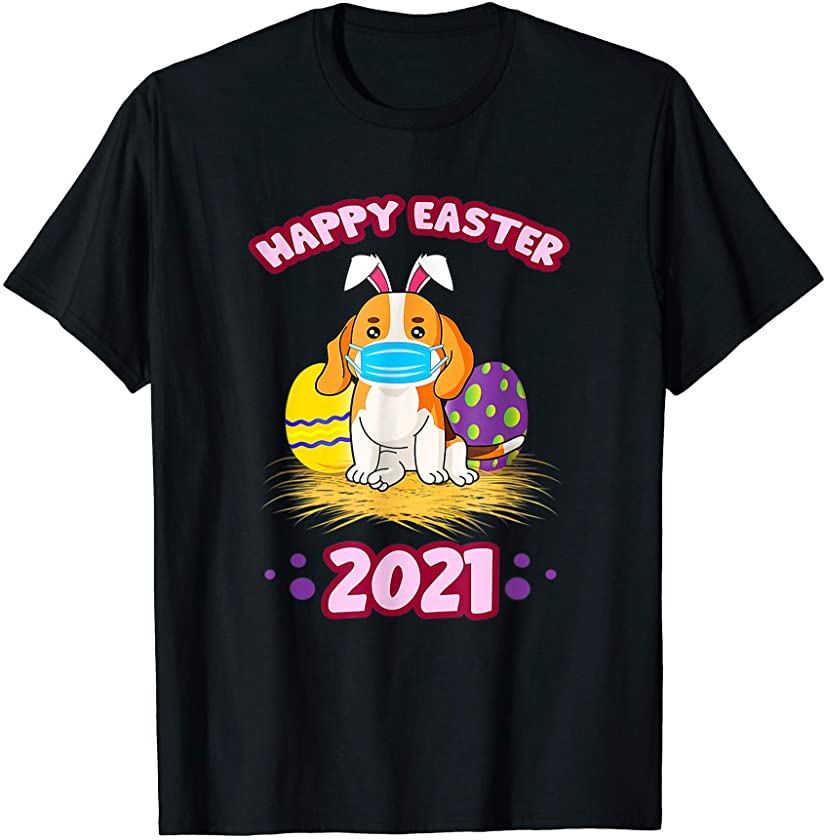 Easter 2021 Beagle Dog Bunny and Eggs T-Shirt