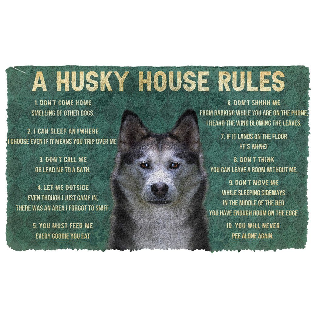 Gearhumans  Gearhuman 3D House Rules Husky Dog Doormat