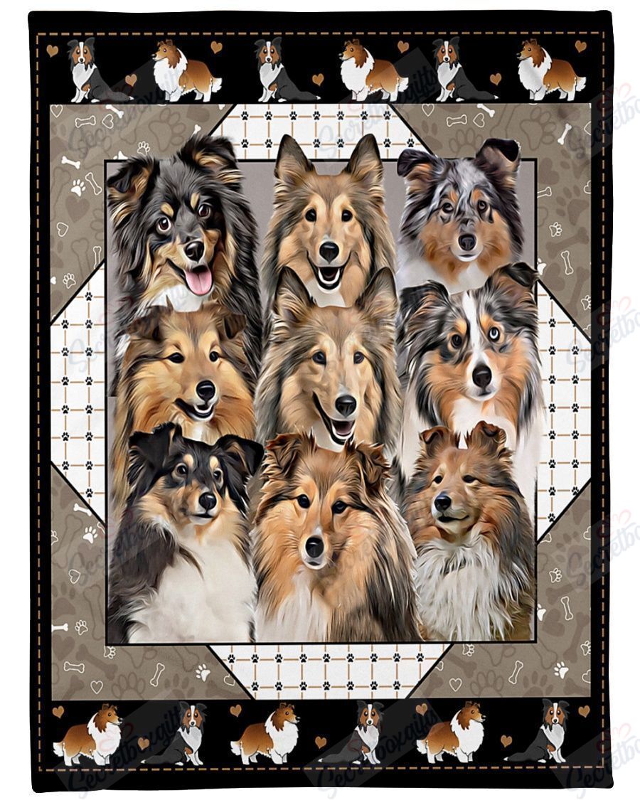 Sheltie Dabbing Puppy Gs-Cl-Dt0104 Fleece Blanket