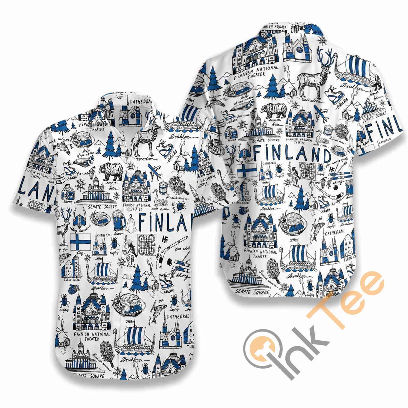 I Love Finland Doodle Hawaii Shirts Ha77262