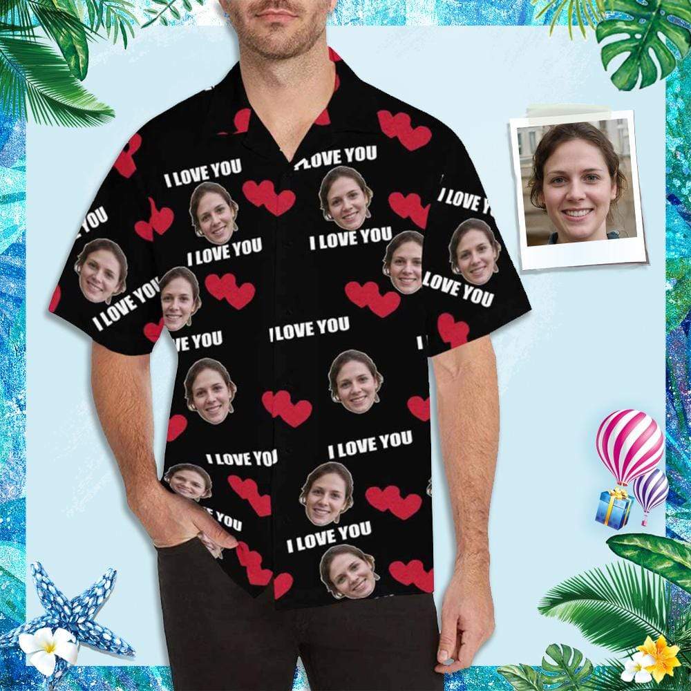 Custom Face Love You All Over Print Hawaii Shirt Ha55319