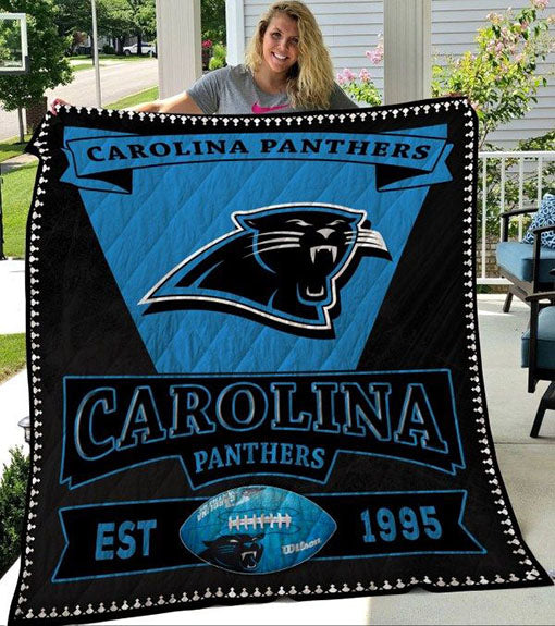 Carolina Panthers Quilt Blanket Fan Made