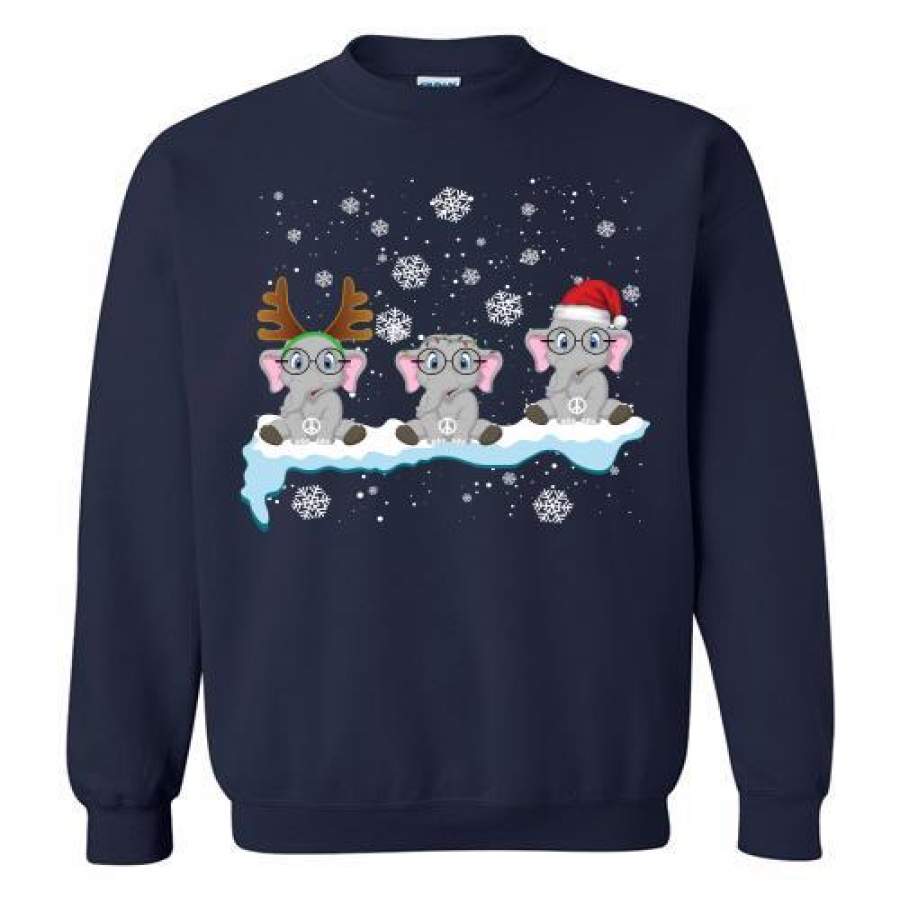 Christmas Pajama Three Hippie Elephants Costume Xmas Gift Sweatshirt