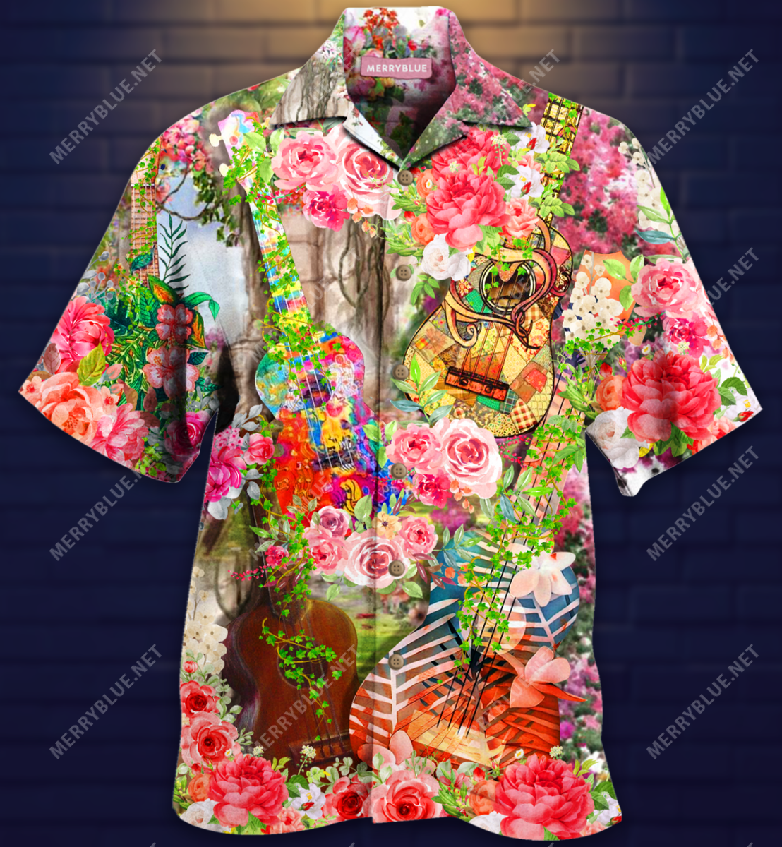 So Beautiful Rose Garden And Ukulele Unisex Hawaii Shirt Ha96631