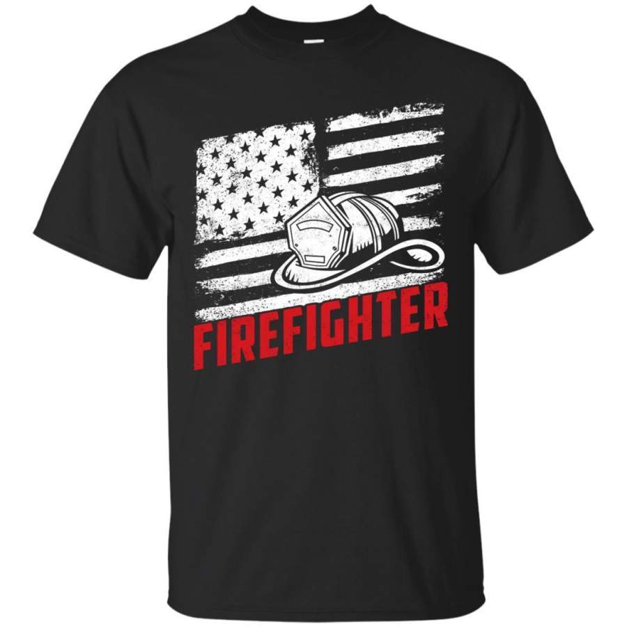 AGR Vintage Firefighter American Flag Happy 4th Of July T-Shirt