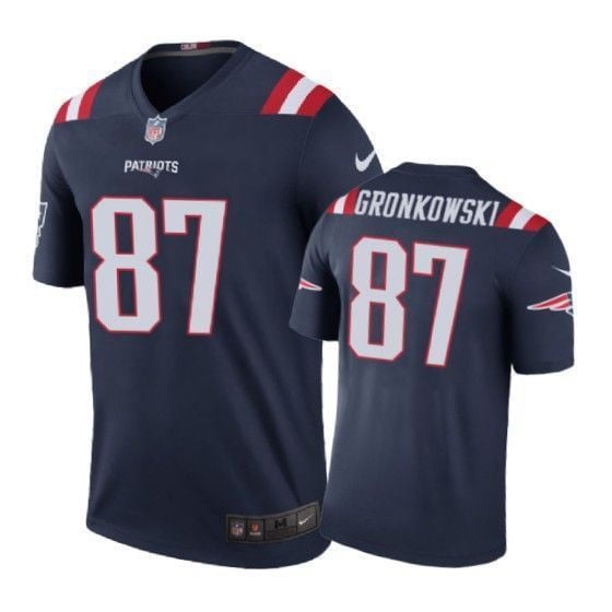 New England Patriots 87 Rob Gronkowski Color Rush Navy 3D Jersey